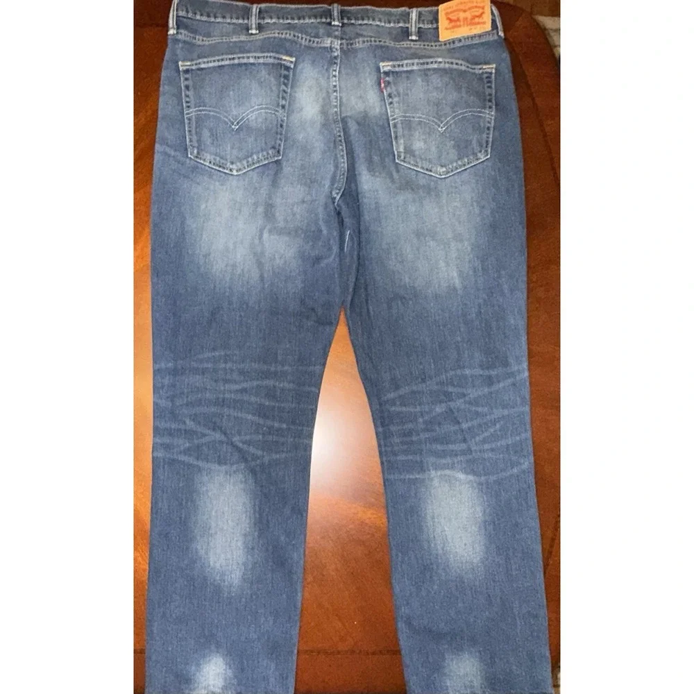 Levi 541 Mens Jeans Size 40x32 Athletic Taper Stretch Dark Wash Denim Distressed